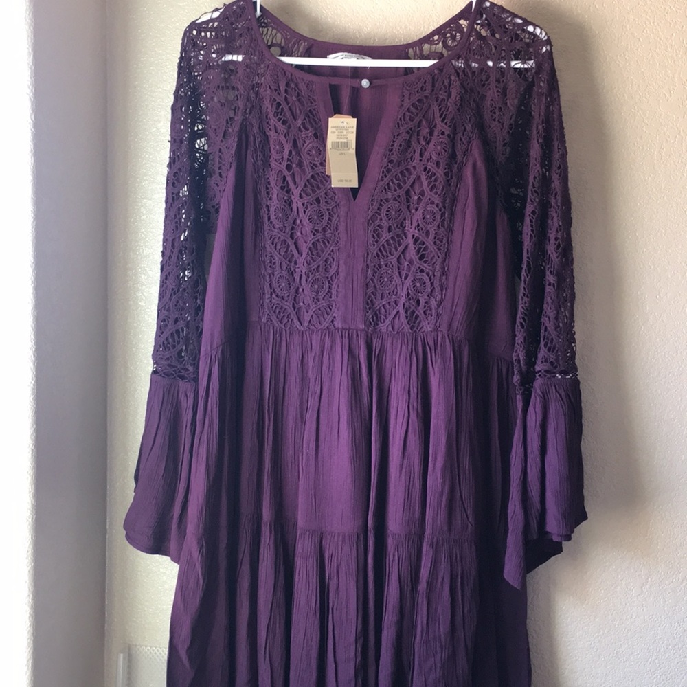 Brand New American Eagle Hippie Dress Lace Sleeves